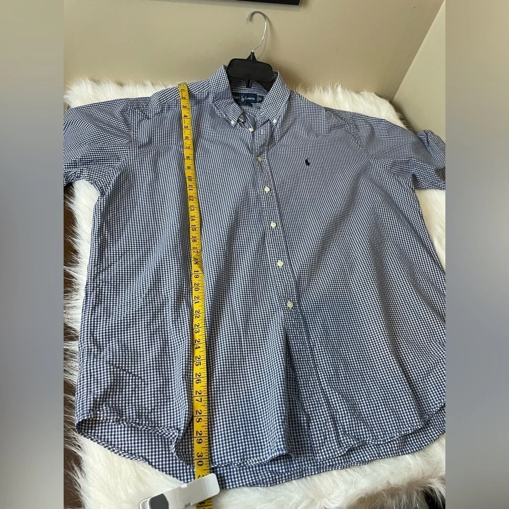 Polo Blake 2 Ply Cotton Gingham Blue Checkered Shirt XL